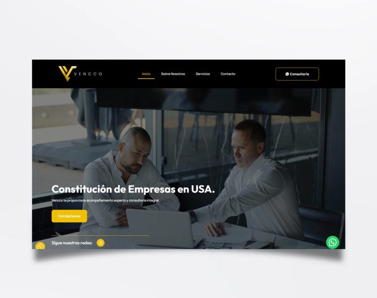 Página web de Vencco diseñada por BIM Soluciones