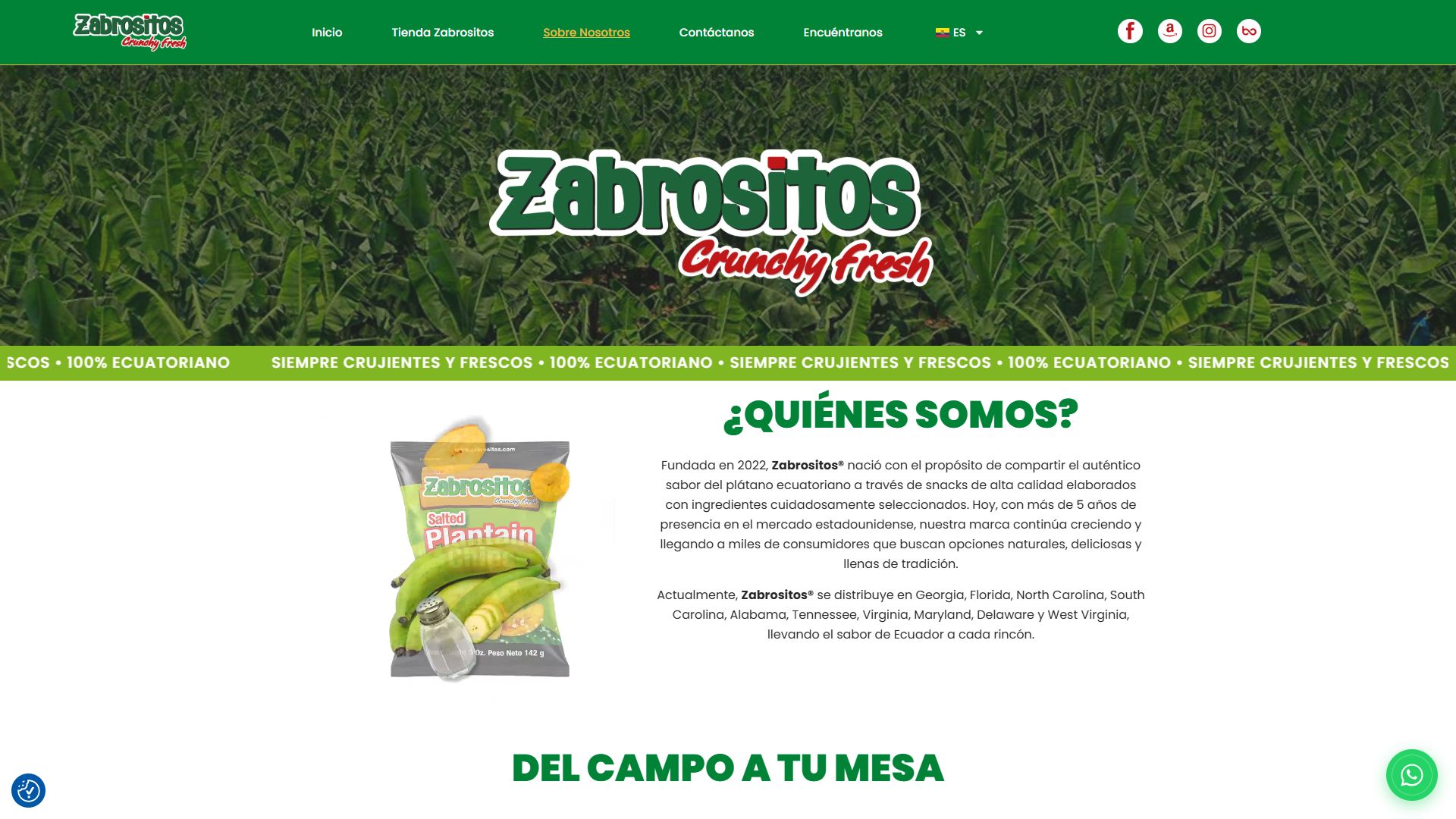 Página sobre la marca de la tienda online de Zabrositos