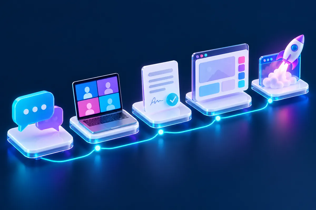 Los cinco pasos de una página web con BIM: mensaje, videollamada, propuesta, diseño y publicación