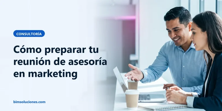 Consultor y emprendedora en una reunión de asesoría de marketing digital frente a una laptop